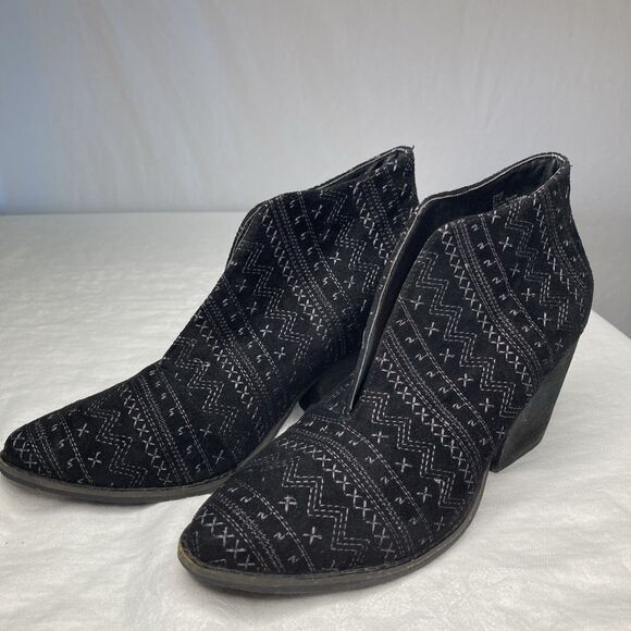 Matisse Booties Sz 9.5 M Women Amuse Society Ankle Black Geometric Whimsigoth - Picture 2 of 10